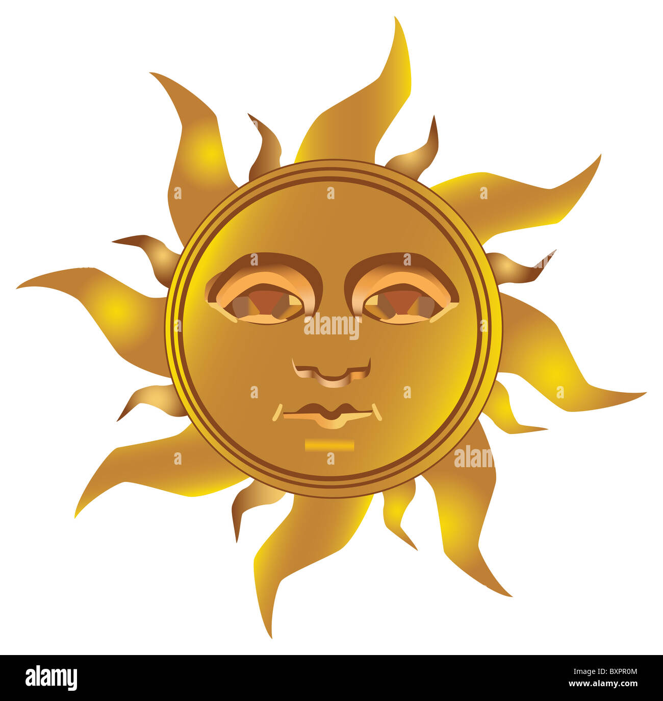 Maya Inca o sun - Maya, simbolo del vettore Foto Stock