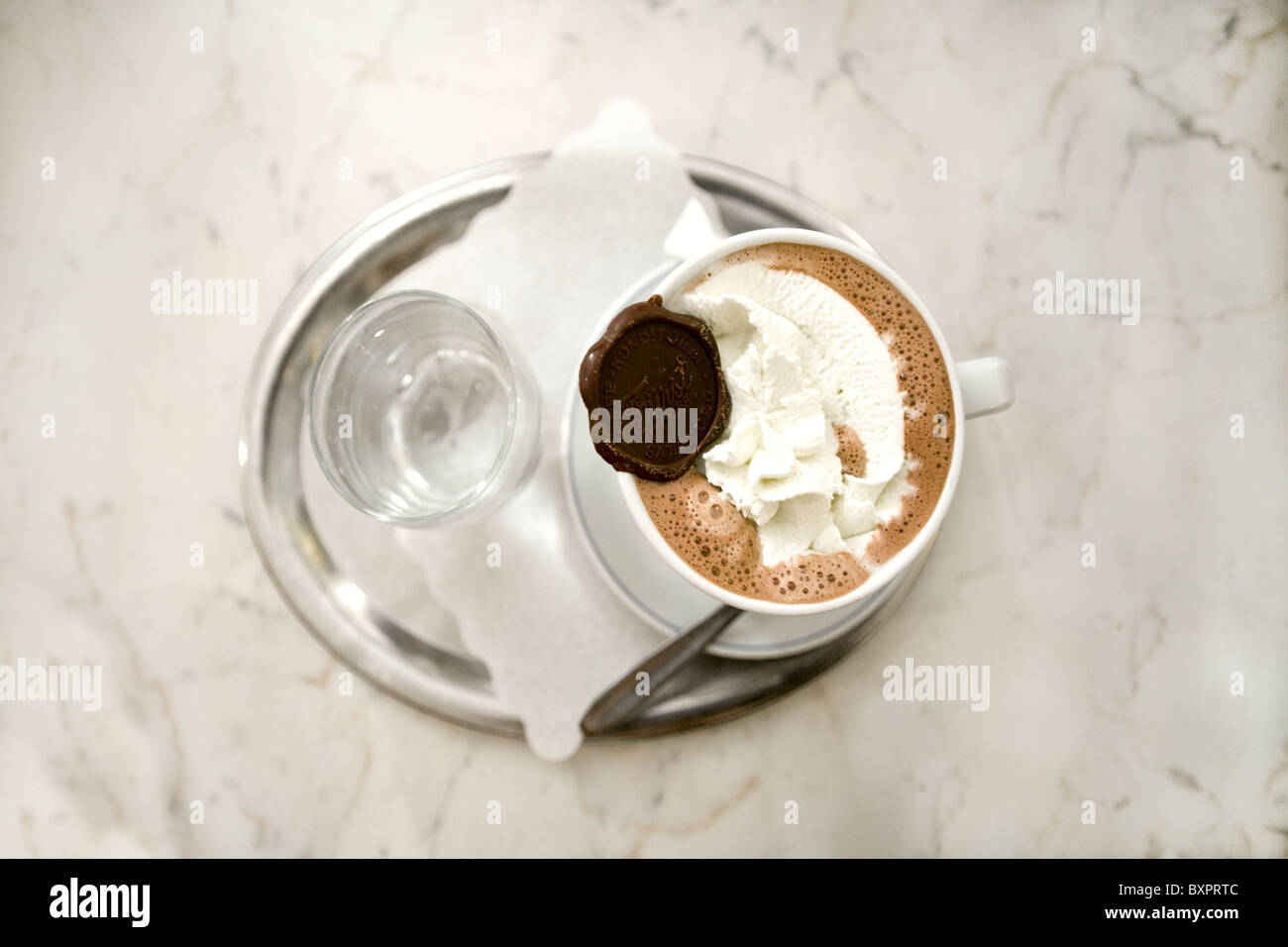Caffè cappuccino in un ristorante Foto Stock