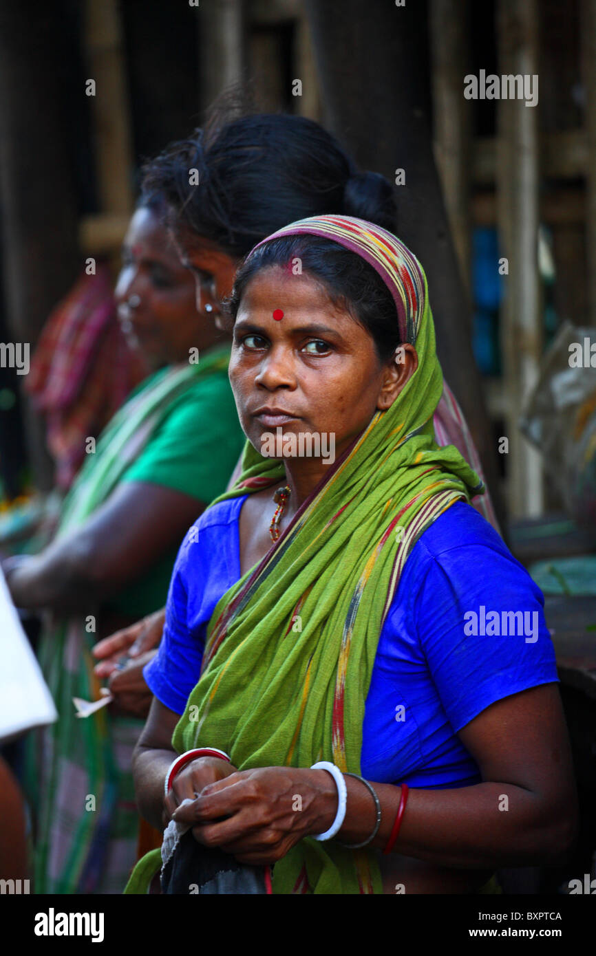 Mercato femmina Trader di Calcutta, in India Foto Stock