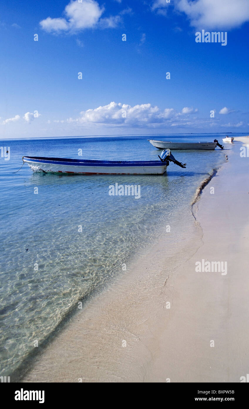 Due barche a motore da spiaggia Foto Stock