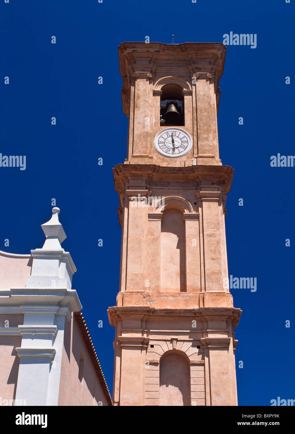 Aregna Clock Tower, a basso angolo di visione Foto Stock