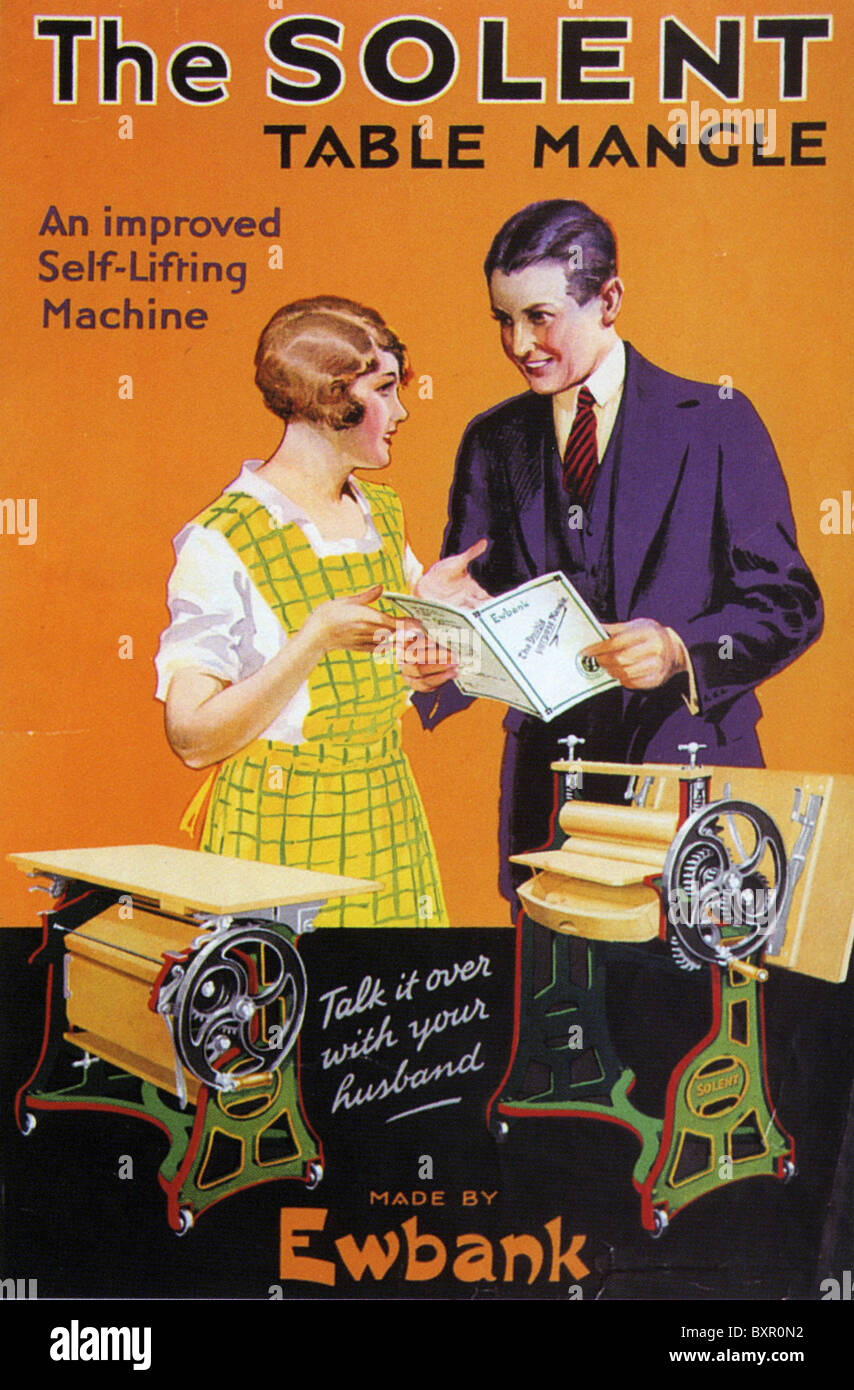 SOLENT la tabella mangle advert 1928 Foto Stock