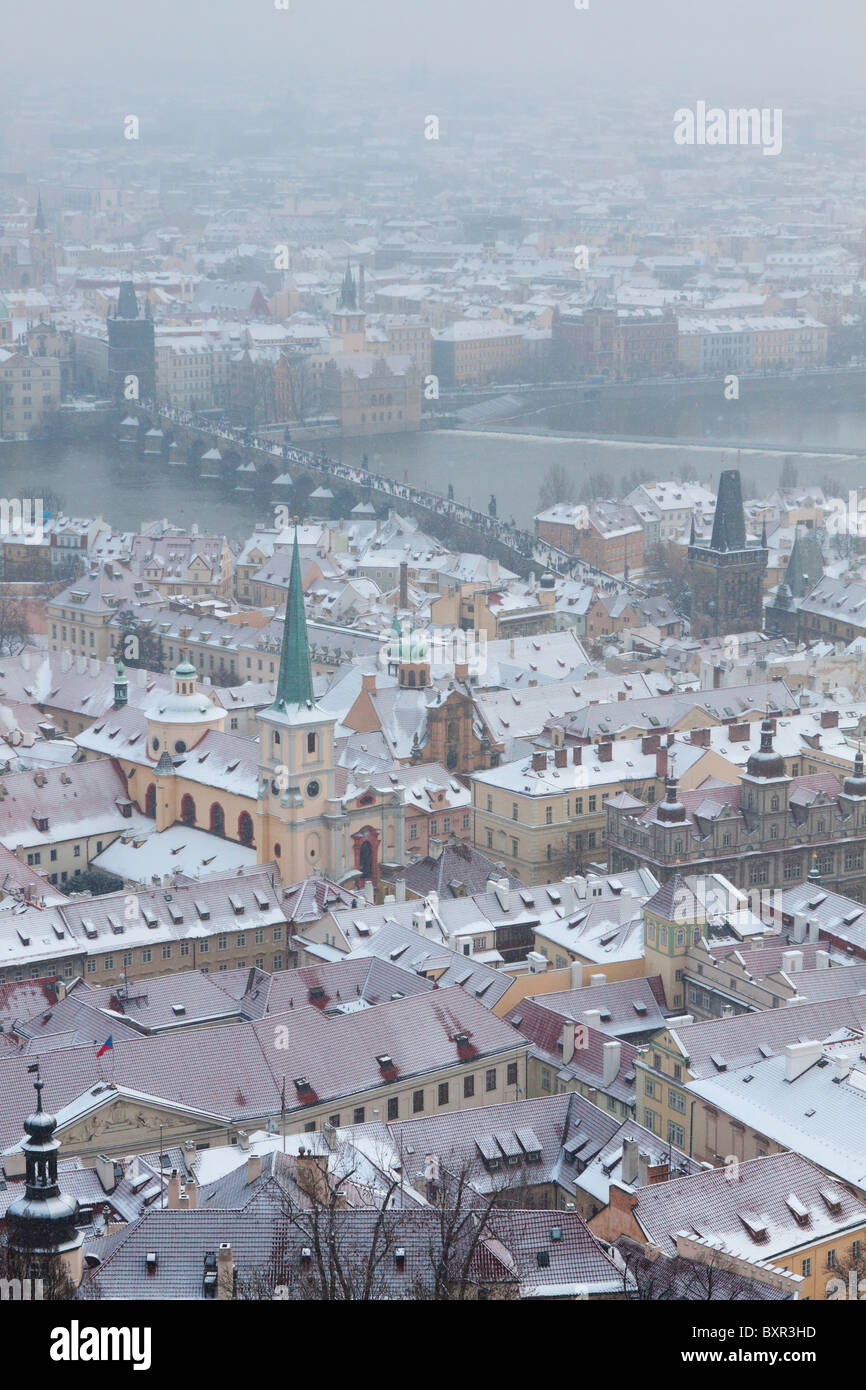 Praga, Charles Bridge come si vede dalla Cattedrale di San Vito Foto Stock