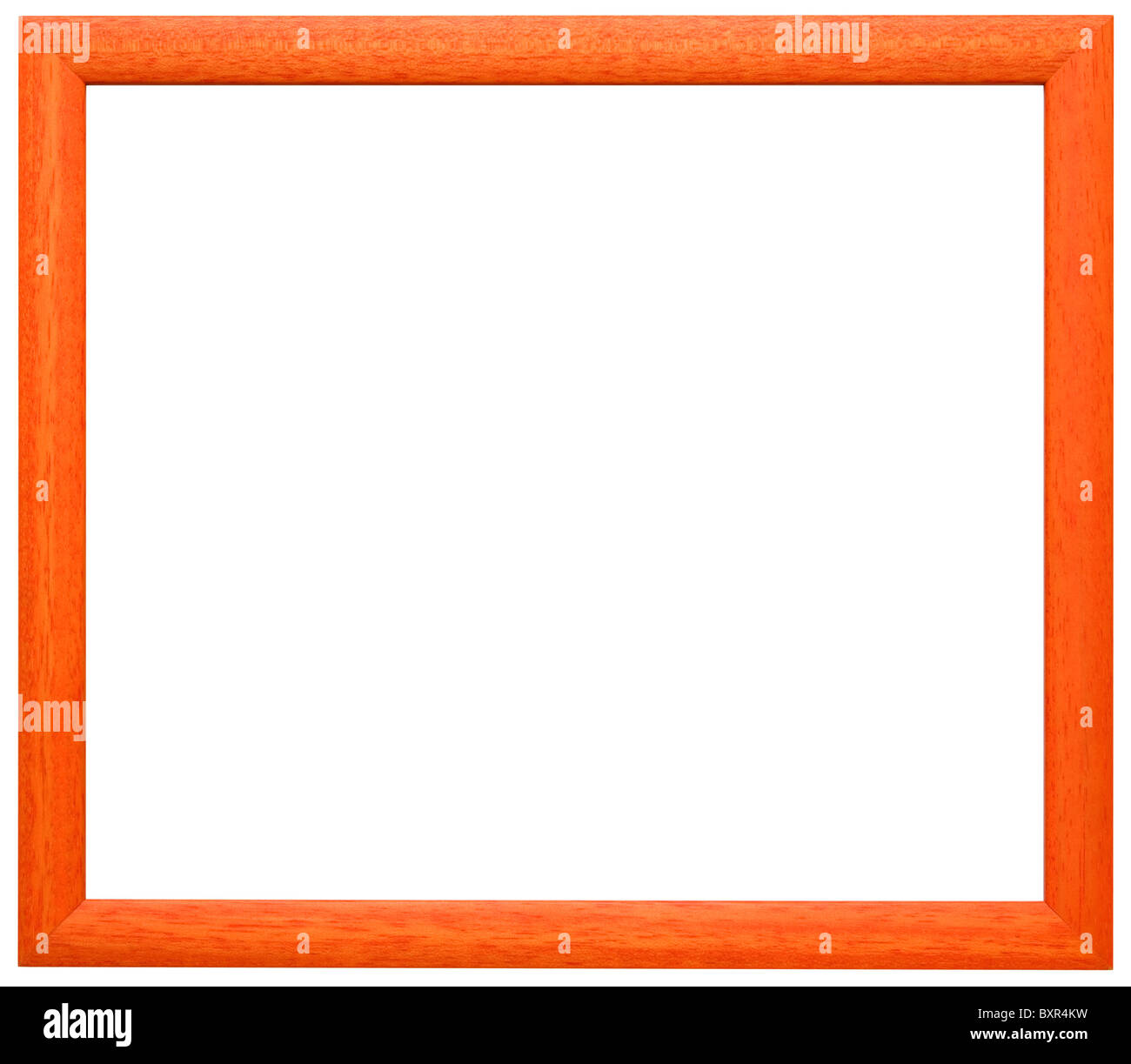 Semplice orange telaio in legno isolata con due tracciati di ritaglio Foto Stock