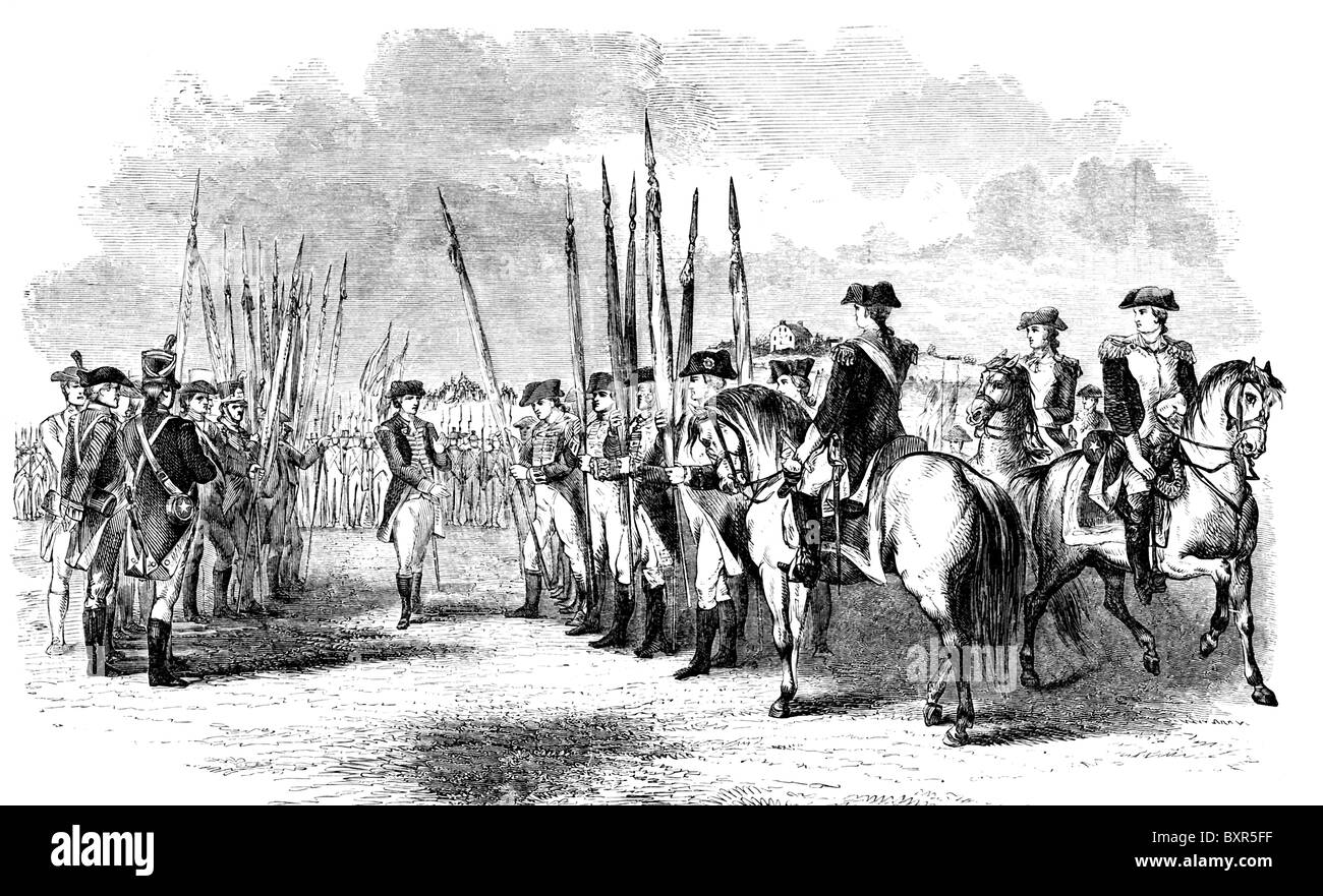 Il 19 ottobre 1781, la British sotto il comando del generale Cornwallis si arrese. Foto Stock