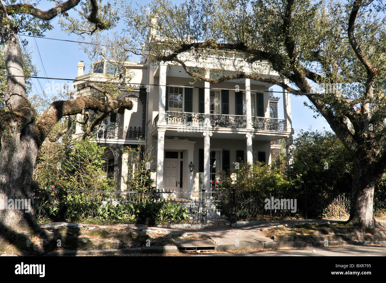 Rosegate/Ann Morris home, 1857 Revival Greco/Italianamente stile, Garden District, New Orleans, Louisiana Foto Stock
