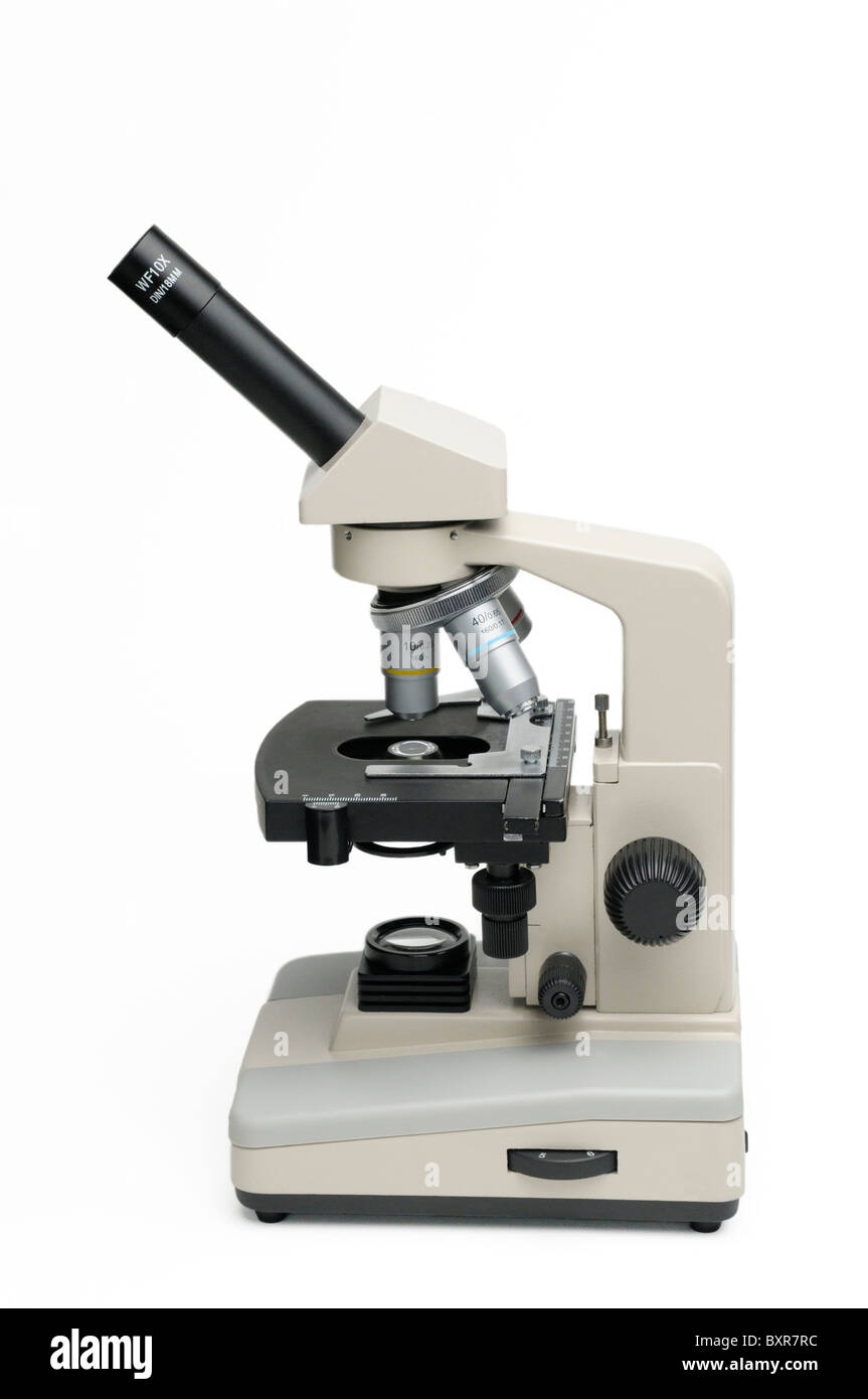 Microscopio composto, cut-out Foto Stock