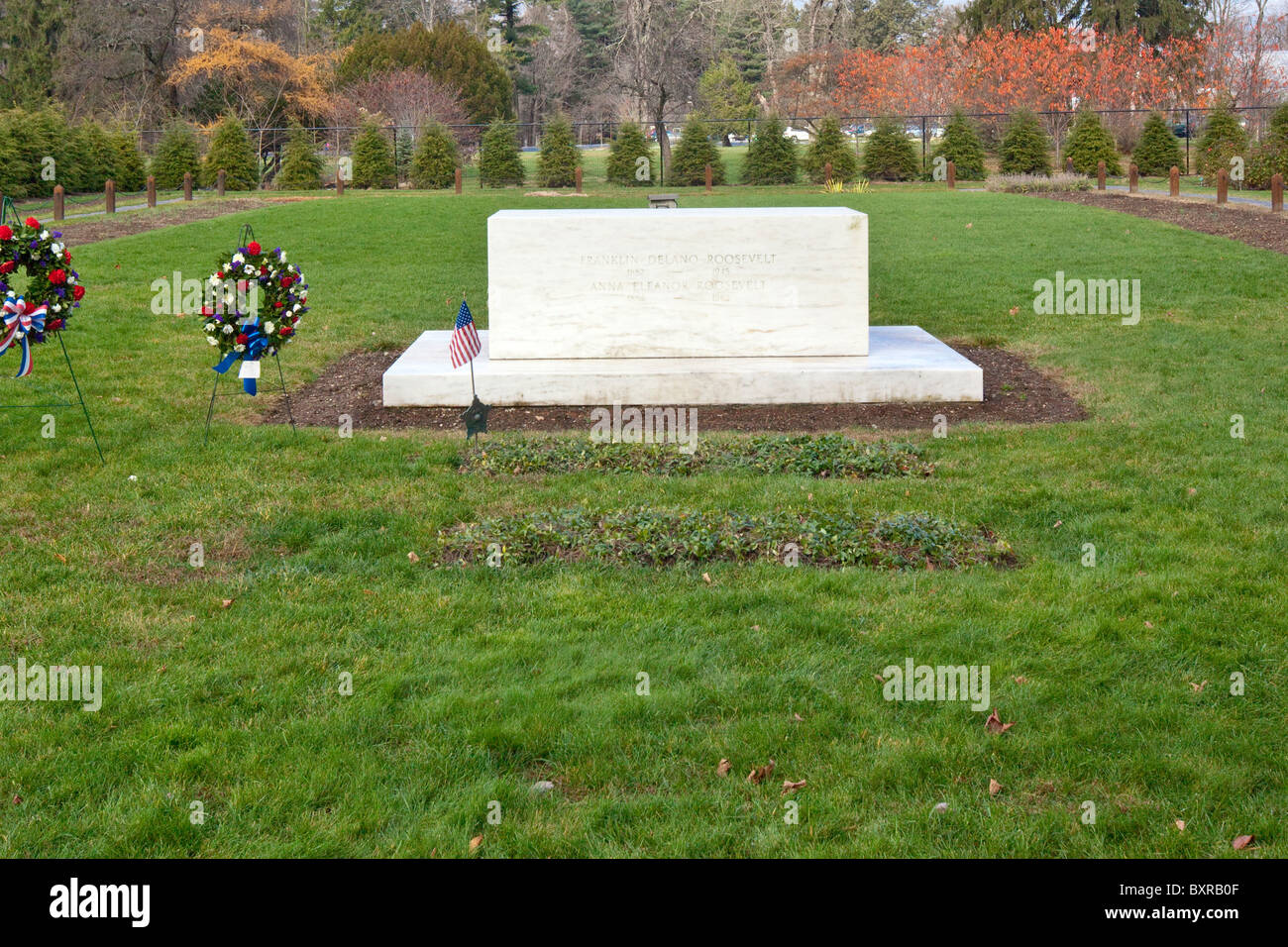 Tomba di Franklin D Roosevelt, FDR home, Hyde Park, New York Foto Stock