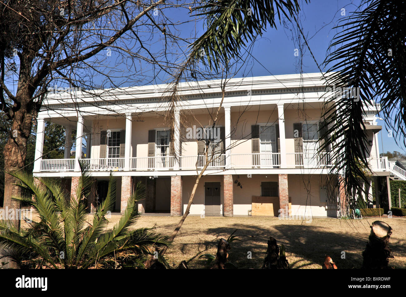 Toby's Corner, 1838 Revival Greco sollevato Plantation House Garden District, New Orleans, Louisiana Foto Stock