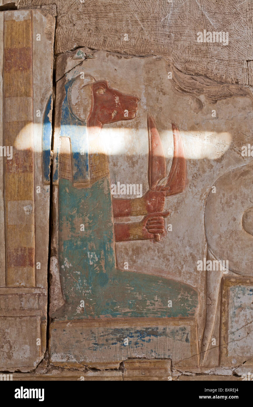 Il Tempio di Ramesses II vicino al tempio di Seti I a Abydos, Egitto Foto Stock