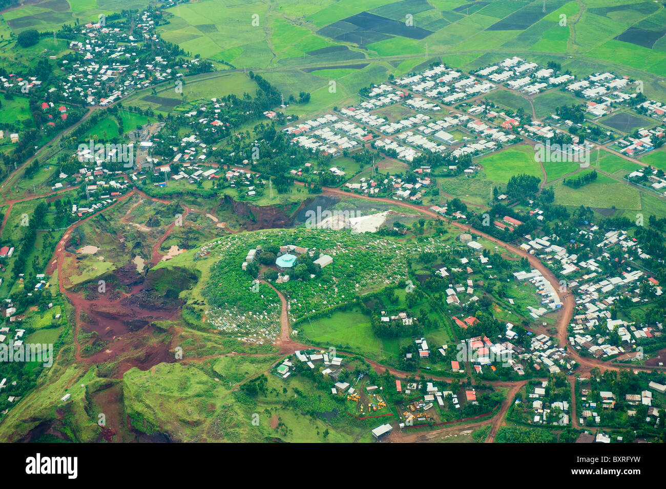 Vista aerea dell'Etiopia meridionale, Africa Foto Stock