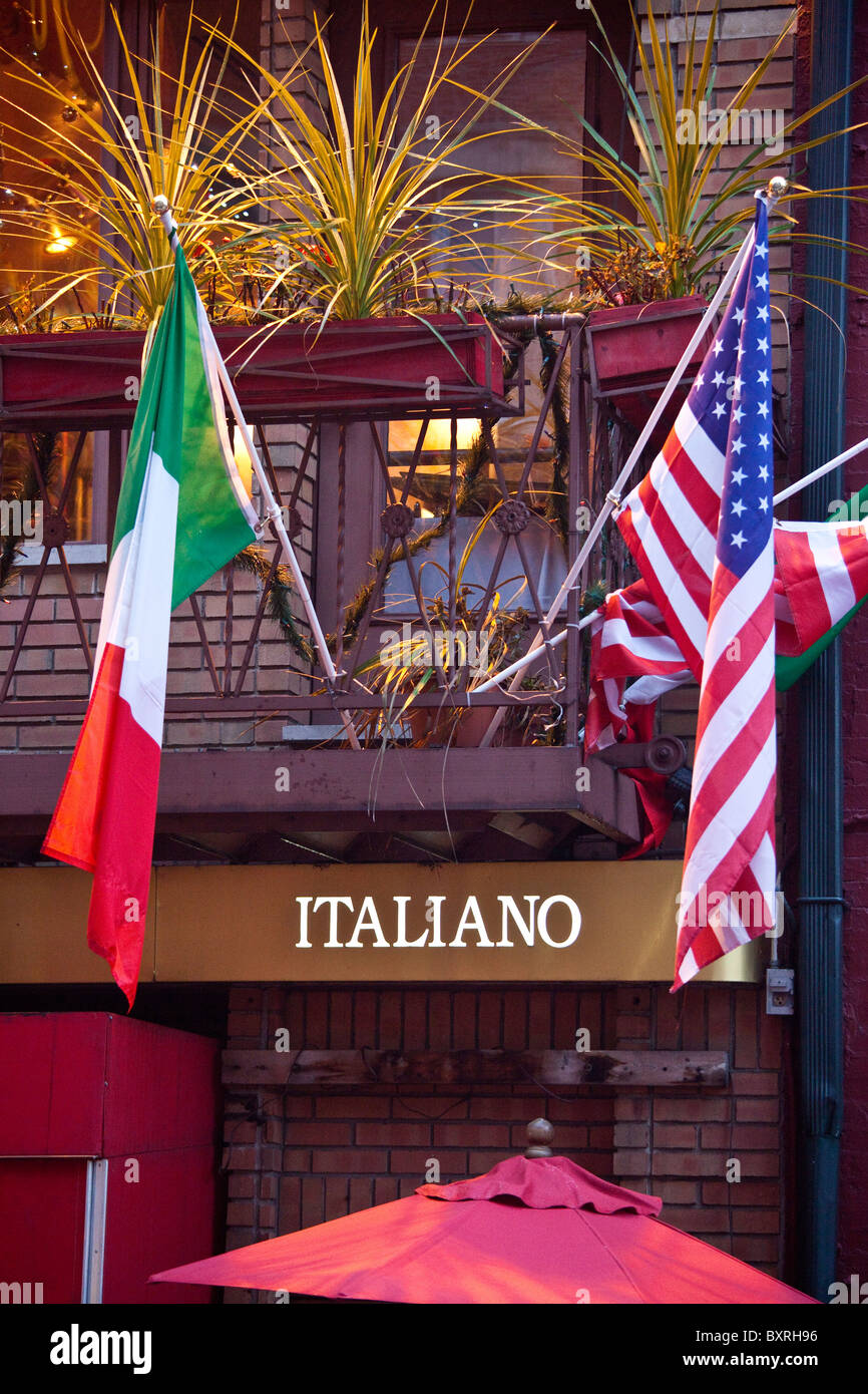 Il ristorante italiano in Little Italy, New York City Foto Stock