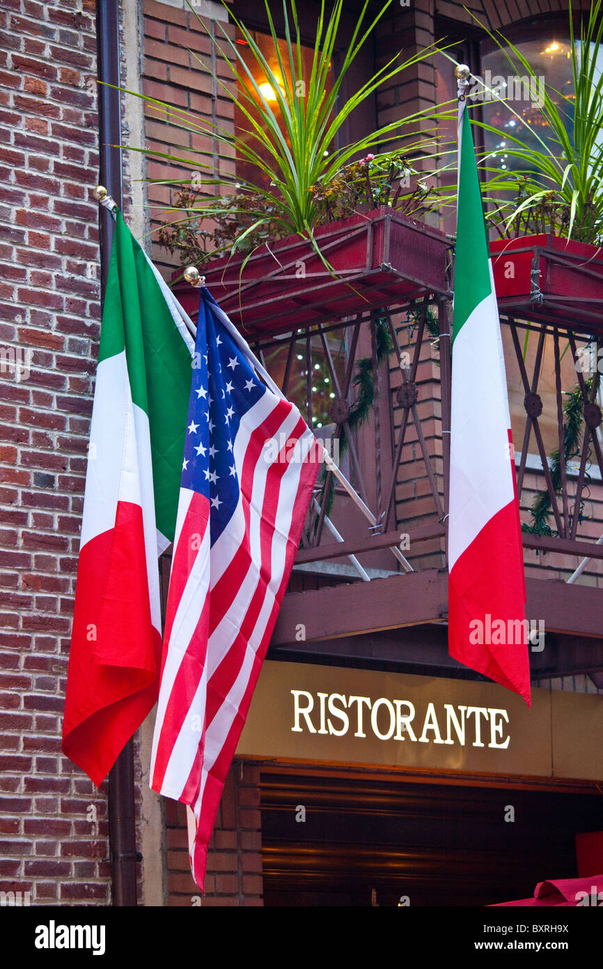 Il ristorante italiano in Little Italy, New York City Foto Stock