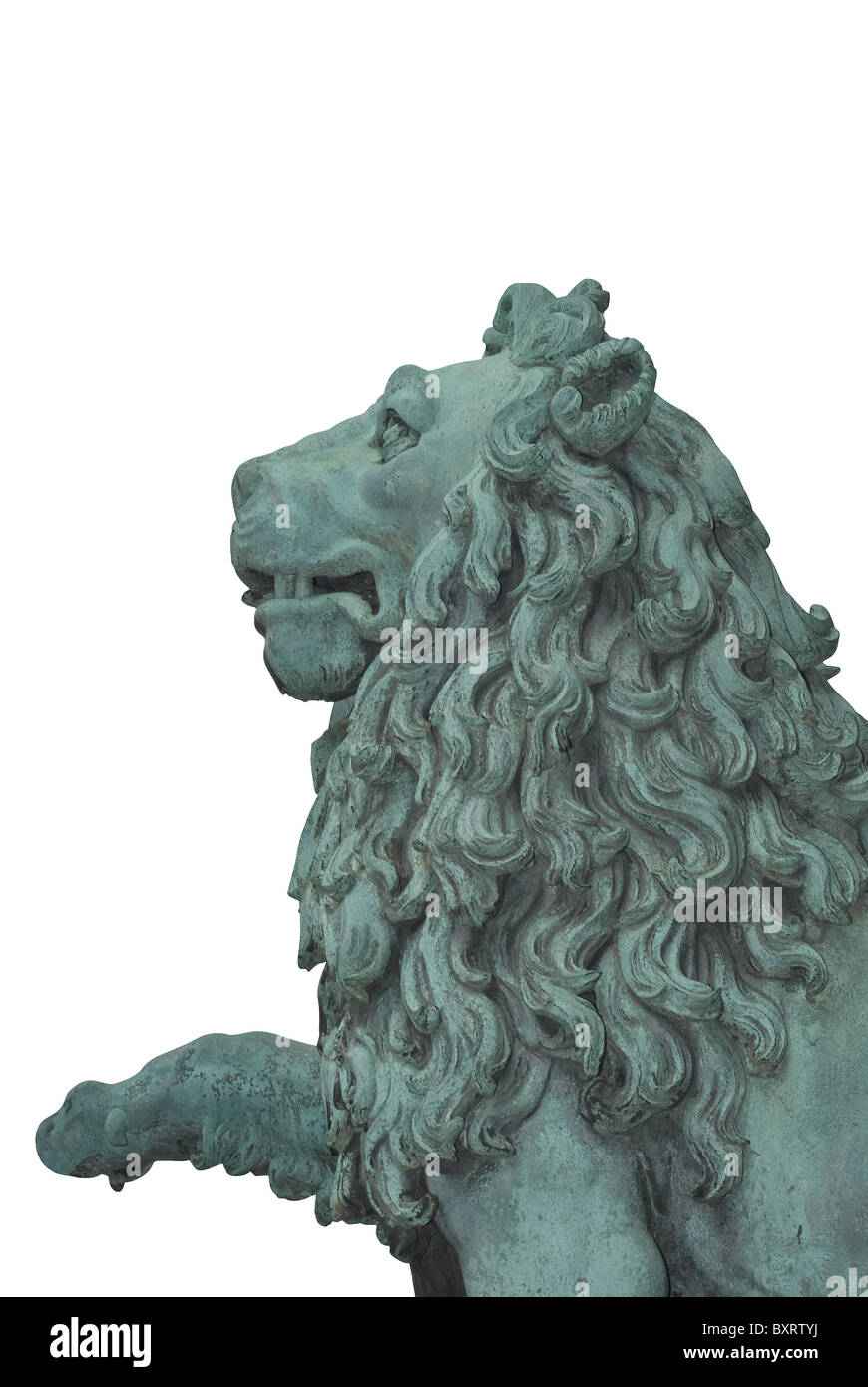 Una statua di Lion intaglio come elemento di design Foto Stock