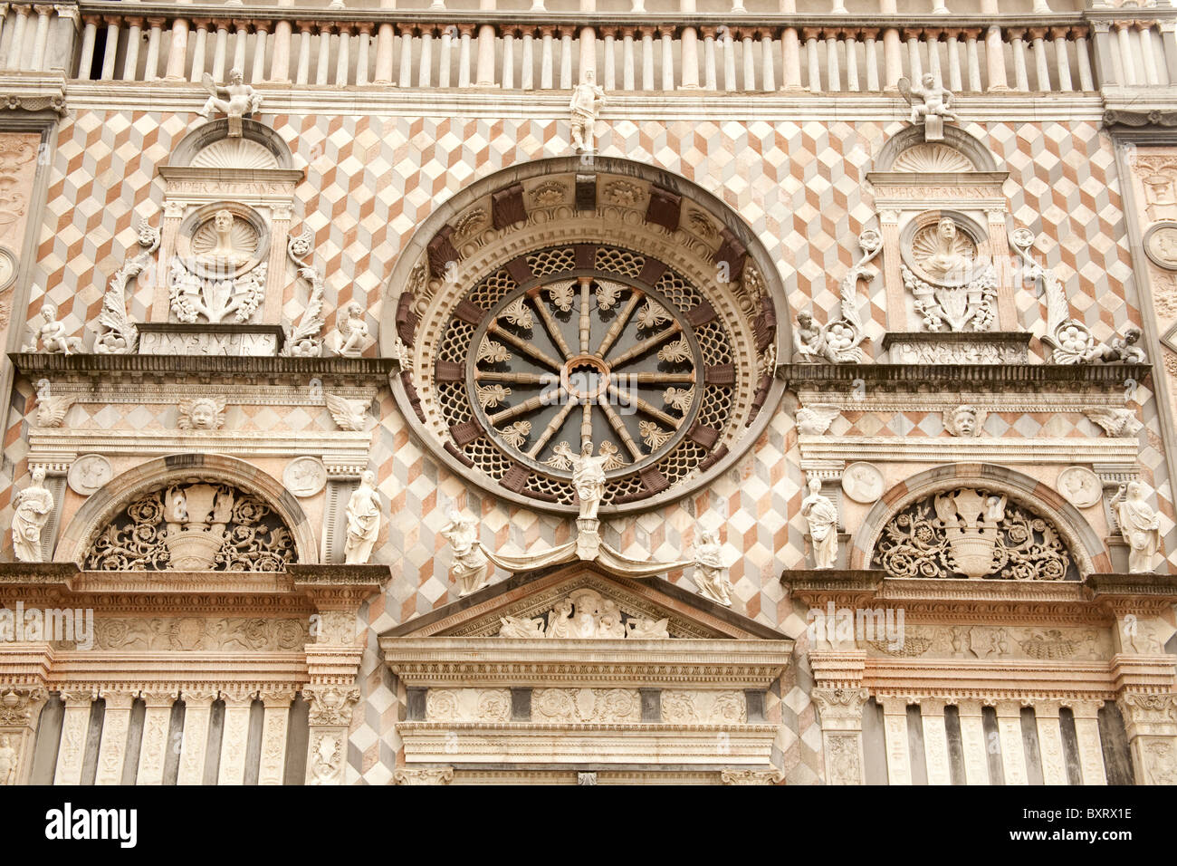Cappella Colleoni Bergamo Italia facciata rinascimentale Foto Stock