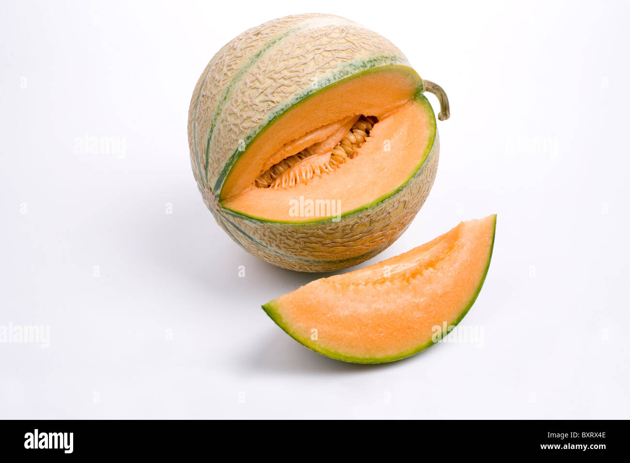 Il melone Cantalupo, close-up Foto Stock