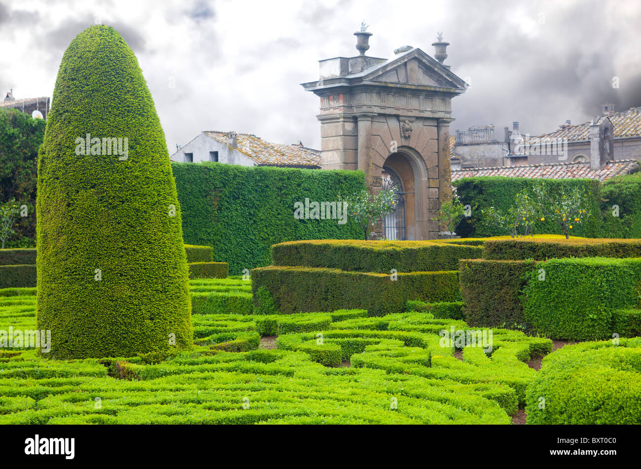 Giardino italiano, Villa Lante di Bagnaia, Lazio, Italia Foto Stock