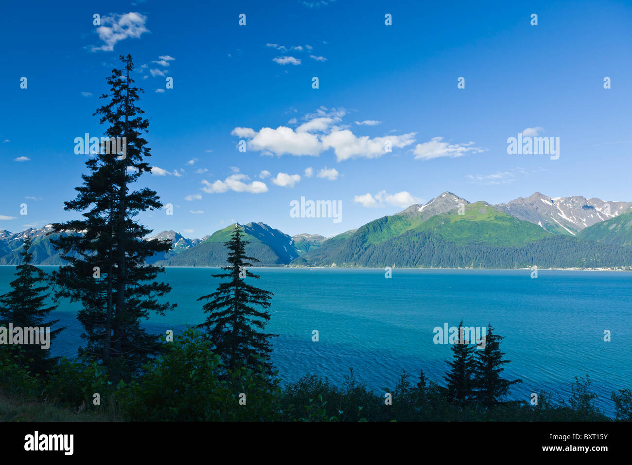 La risurrezione della baia e delle montagne in Seward Alaska Foto Stock