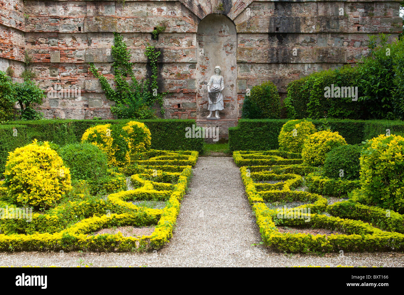 Giardino italiano, Villa del Vescovo Villa Marlia, Capannori, Toscana, Italia Foto Stock