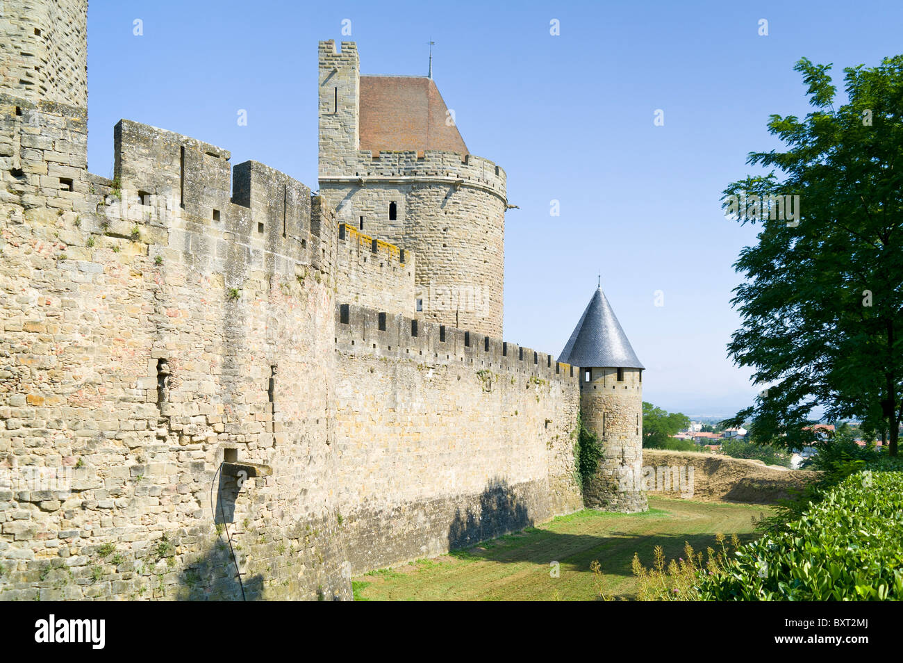 Le Chateau de Carcassone Languedoc Rousillon Francia Foto Stock