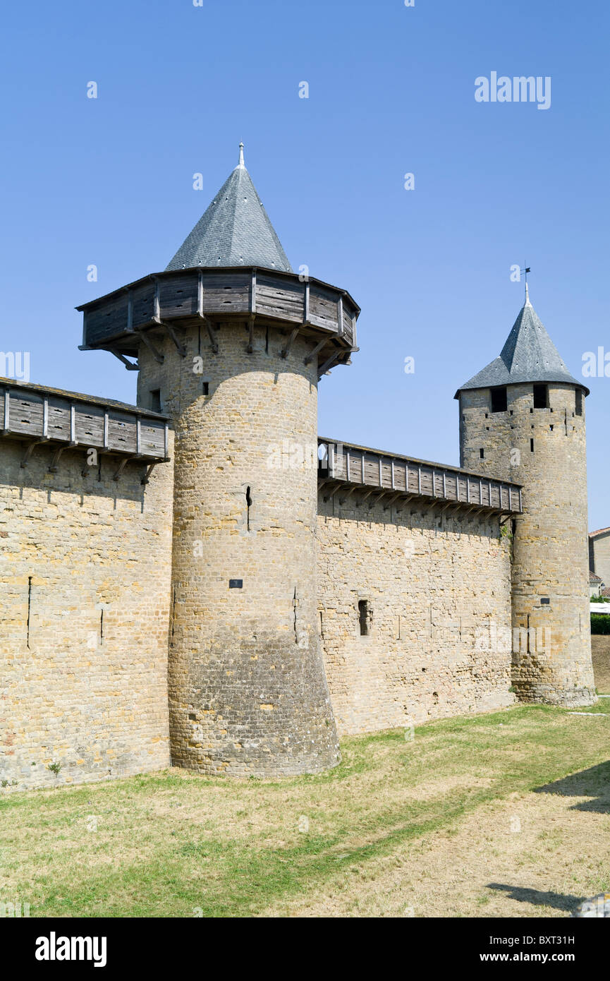 Le Chateau de Carcassone Languedoc Rousillon Francia Foto Stock