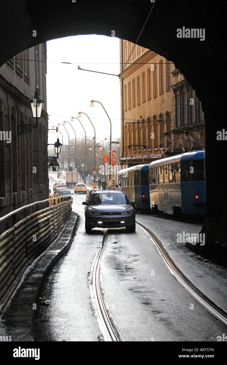 Galleria stradale a Praga, Repubblica Ceca Foto Stock