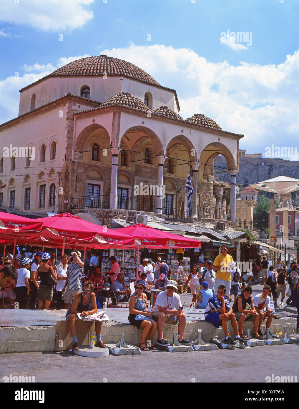 Piazza Monastiraki, Monastiraki, Atene, il centro di Atene, Attica, Grecia Foto Stock