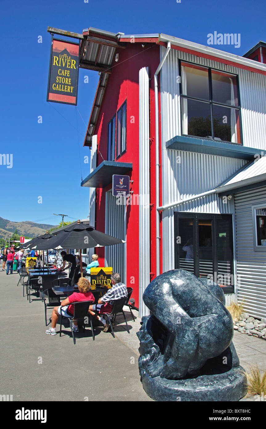 Little River Cafe and Art Gallery, Little River, Banks Peninsula, Canterbury Region, South Island, nuova Zelanda Foto Stock