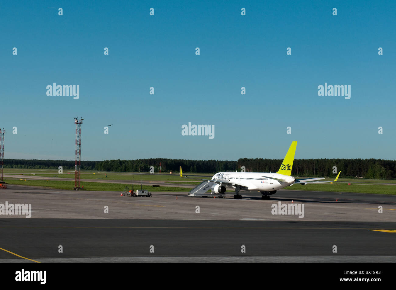 In aereo in Riga International airport (RIX), Lettonia Foto Stock