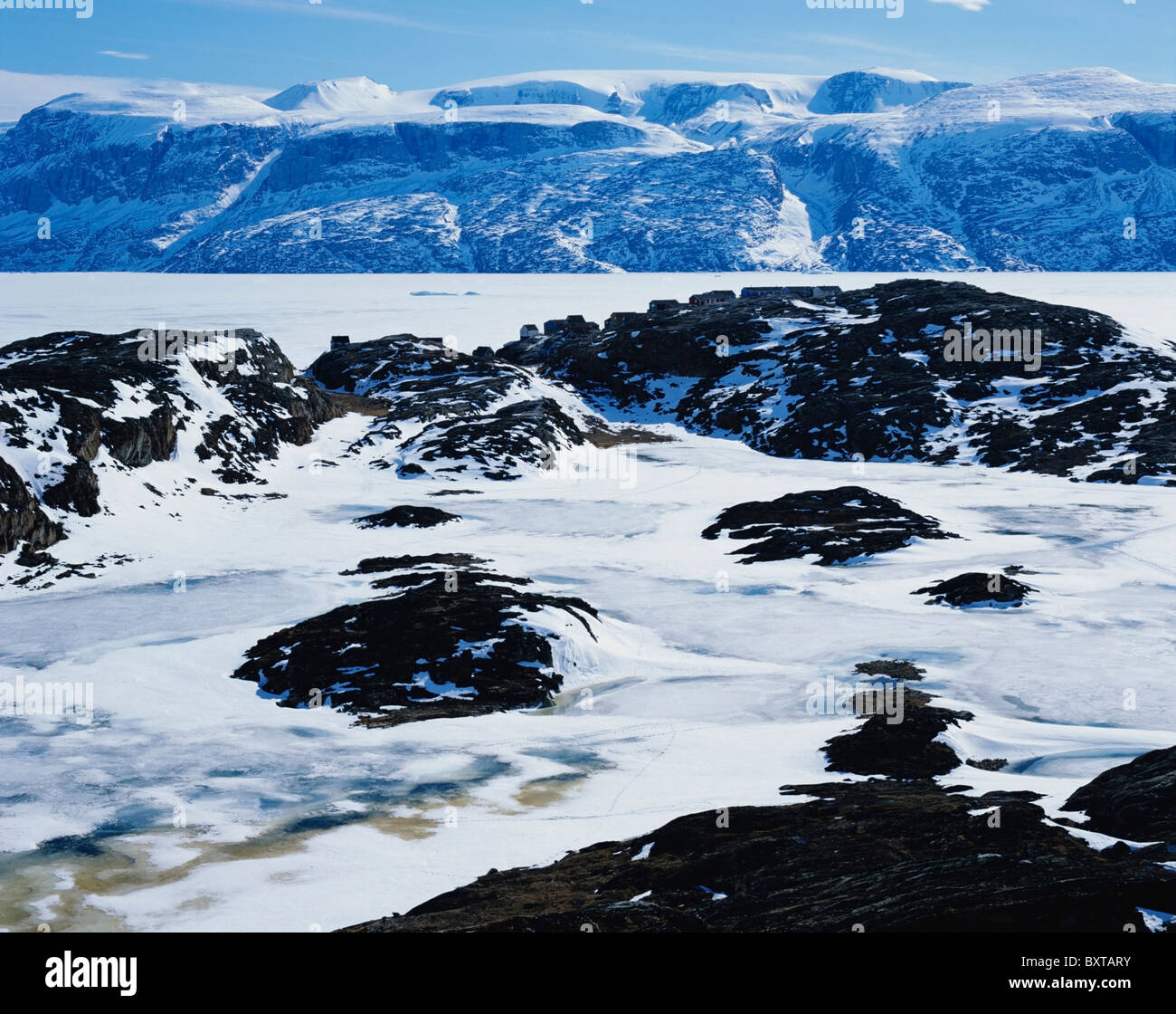 Mare ghiacciato a Uummannaq Isola Foto Stock