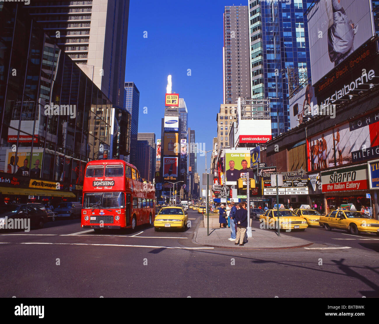 Times Square Manhattan, New York, nello Stato di New York, Stati Uniti d'America Foto Stock