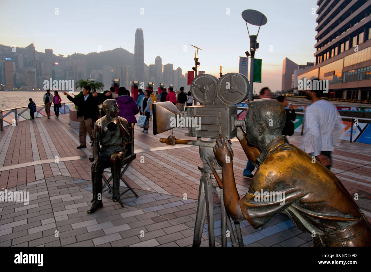 Asia, Cina, Hong Kong, Avenue of Stars, Tsim Sha Tsui Promenade, Kowloon Foto Stock