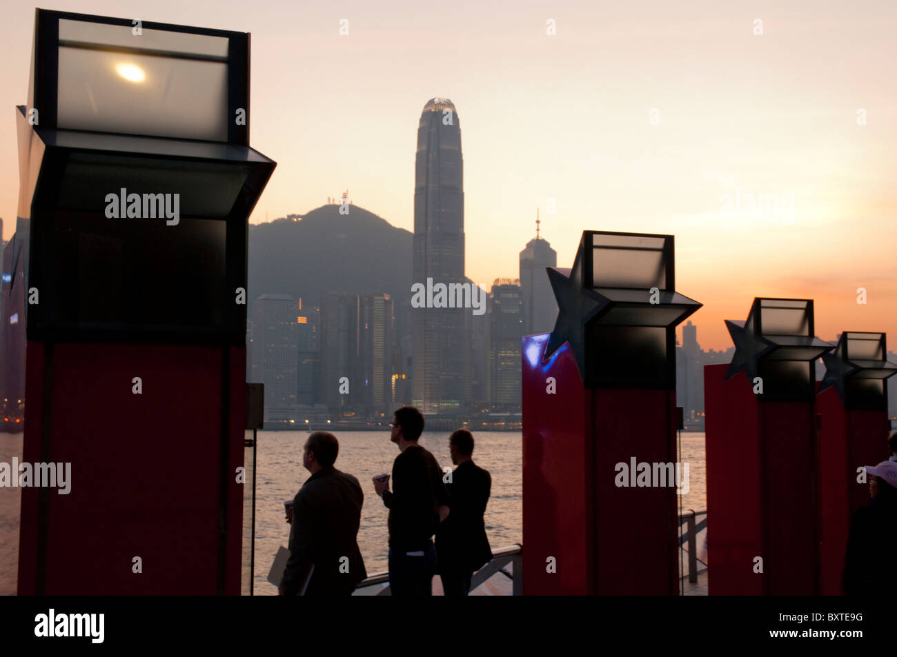 Asia, Cina, Hong Kong, Avenue of Stars, Tsim Sha Tsui Promenade, Kowloon Foto Stock