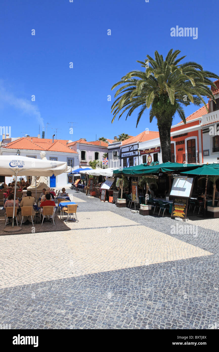 Portogallo Cascais, centro storico, ristoranti Foto Stock