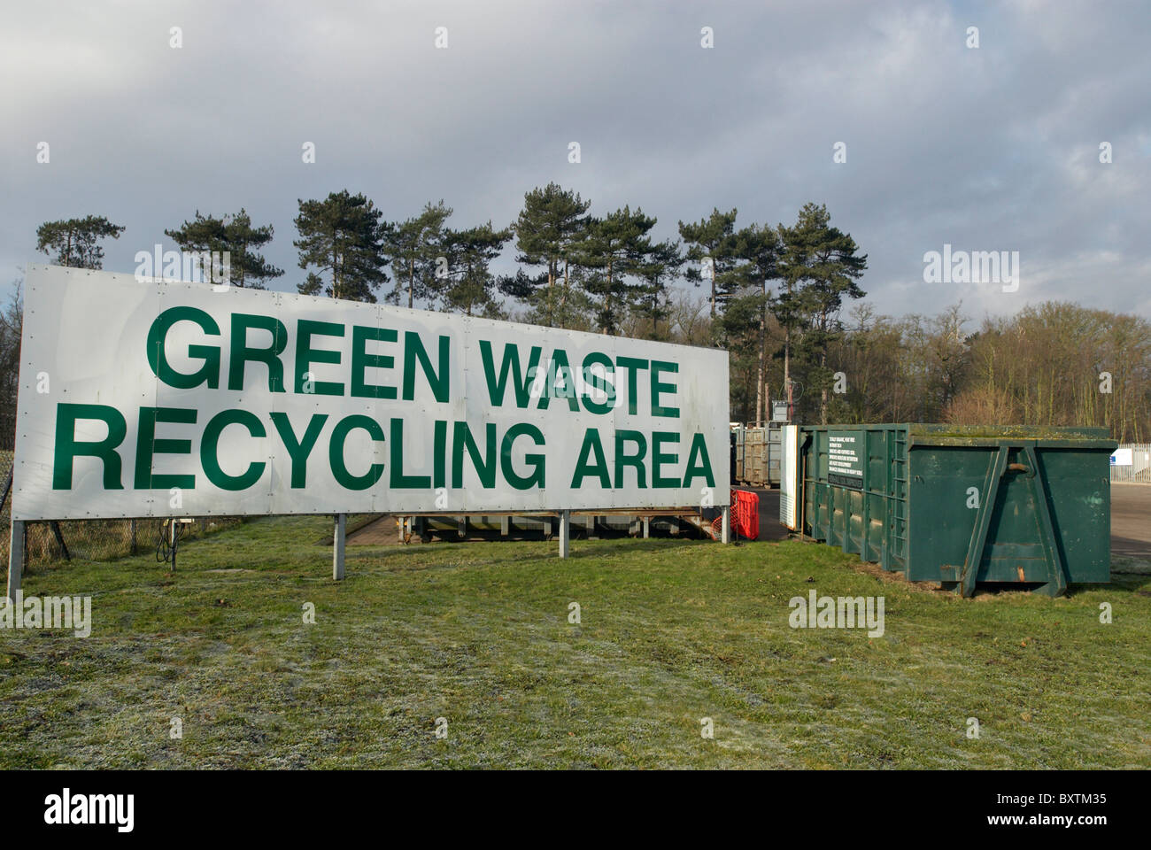 Il verde del riciclo dei rifiuti Area Regno Unito Foto Stock