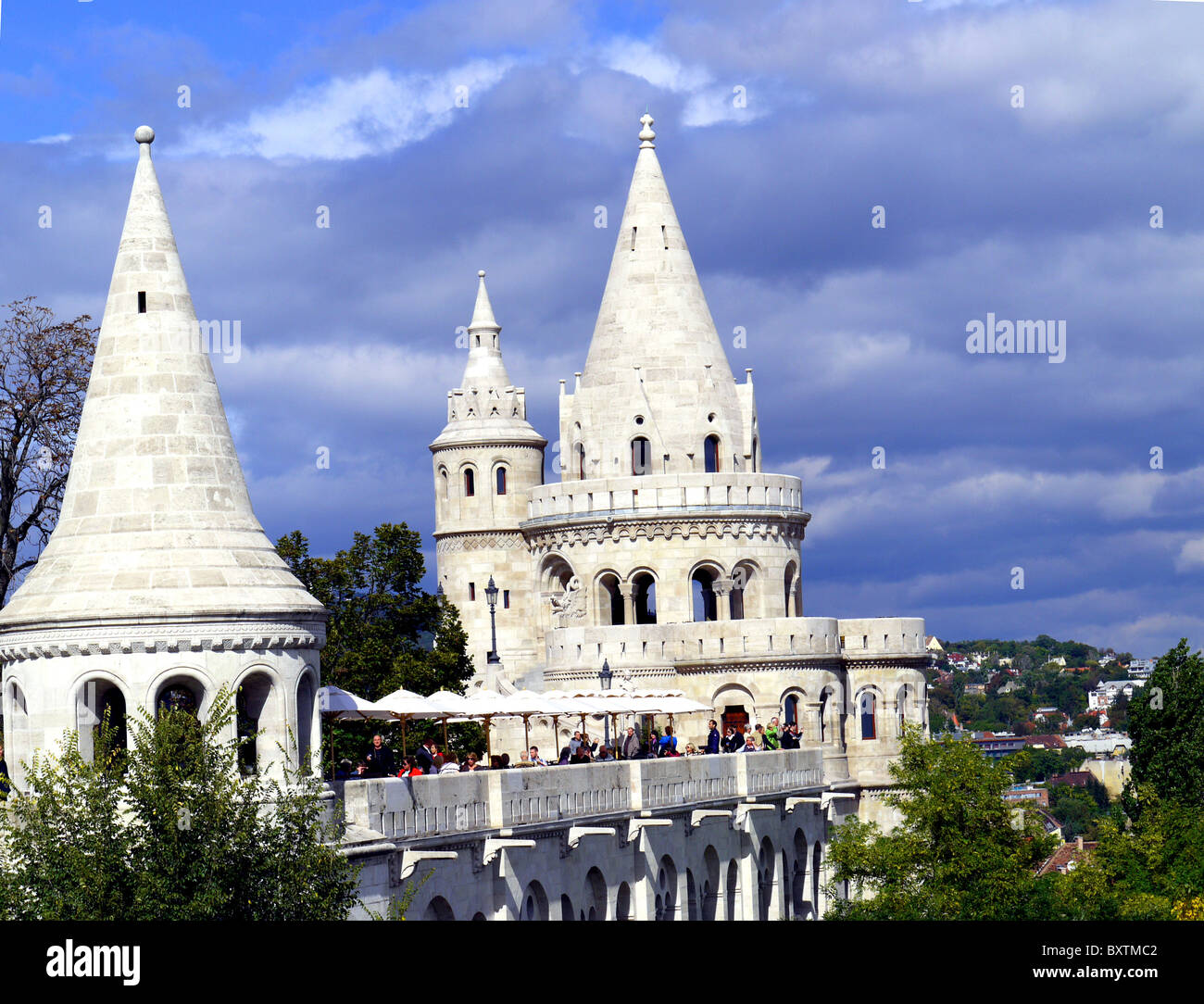 Il Bastione dei Pescatori, il Castello di Buda distretto, Budapest Foto Stock