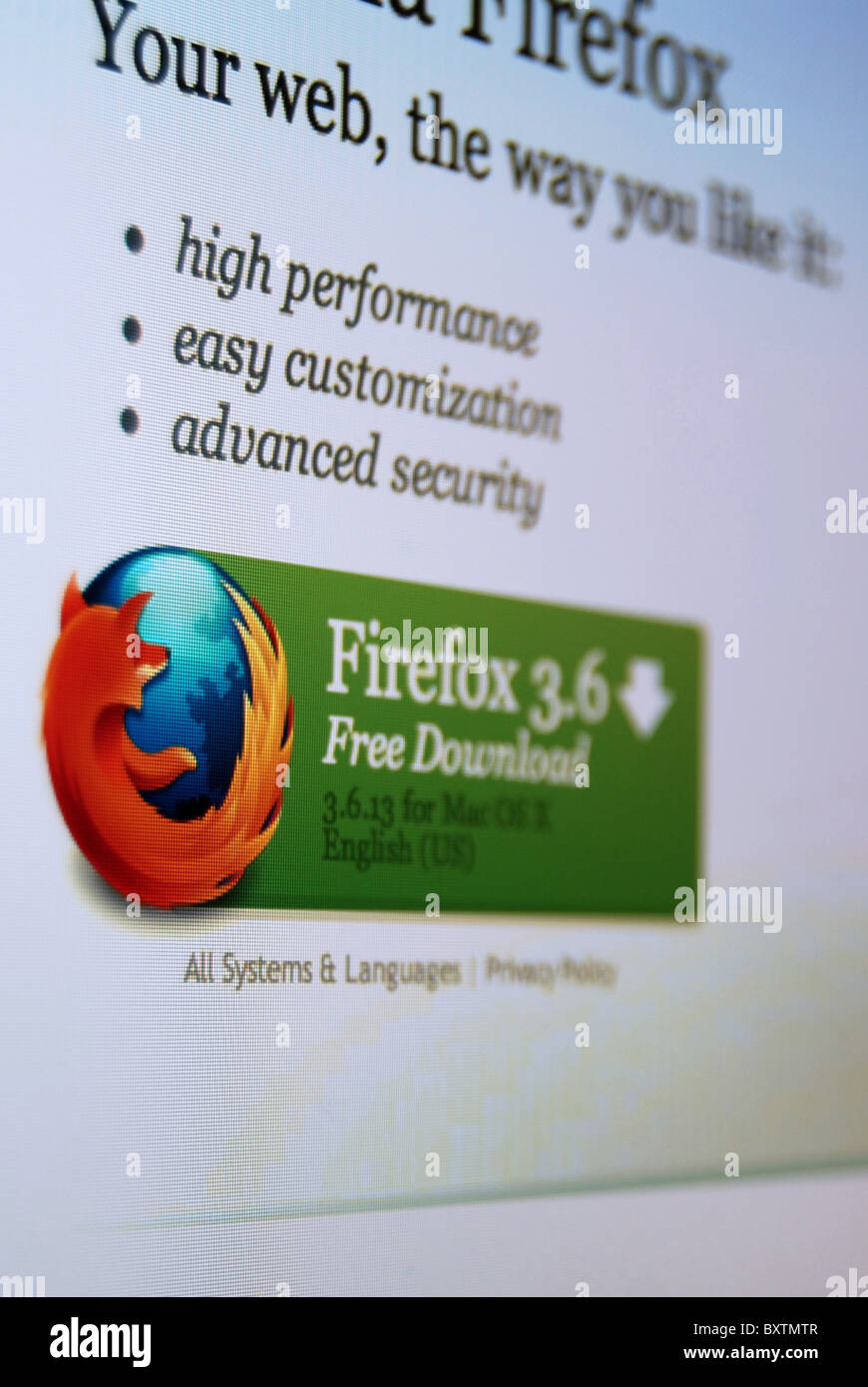 Una foto illustrazione che mostra i dettagli del browser web Mozilla FireFox Foto Stock
