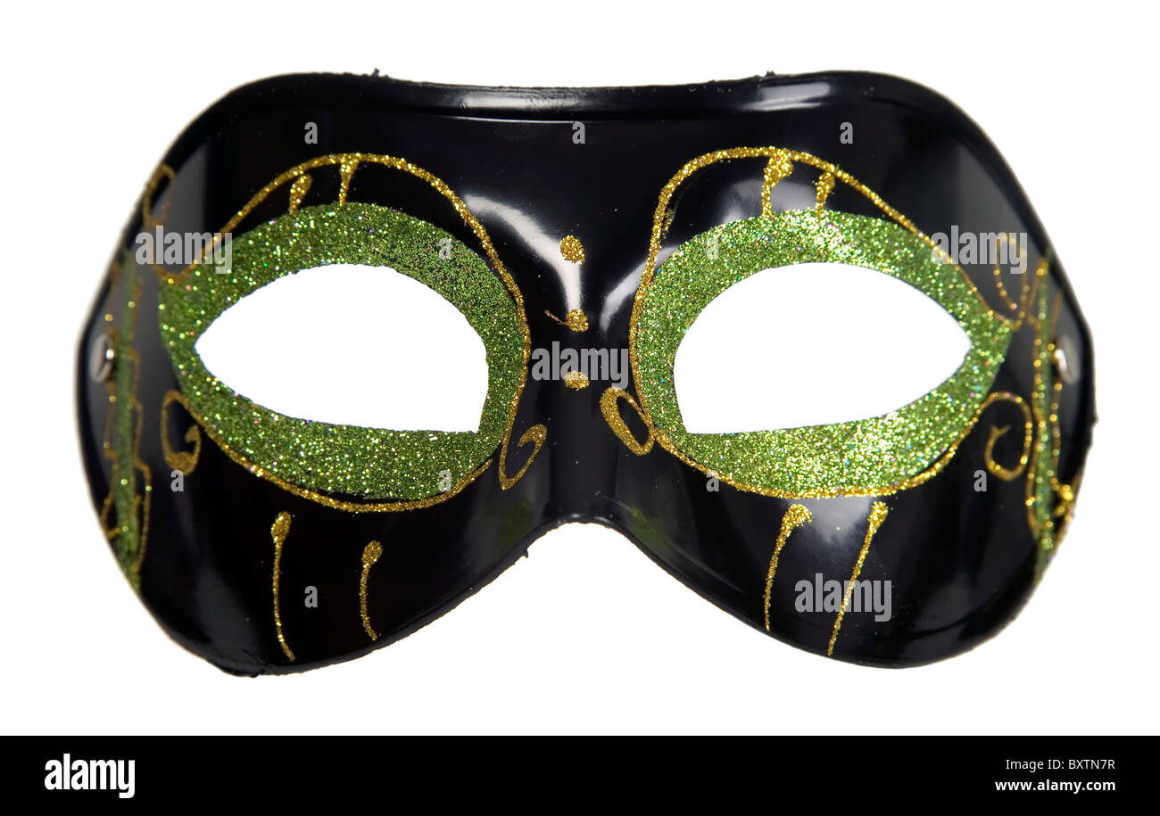 Vi è un verde nero maschera per il carnevale Foto Stock