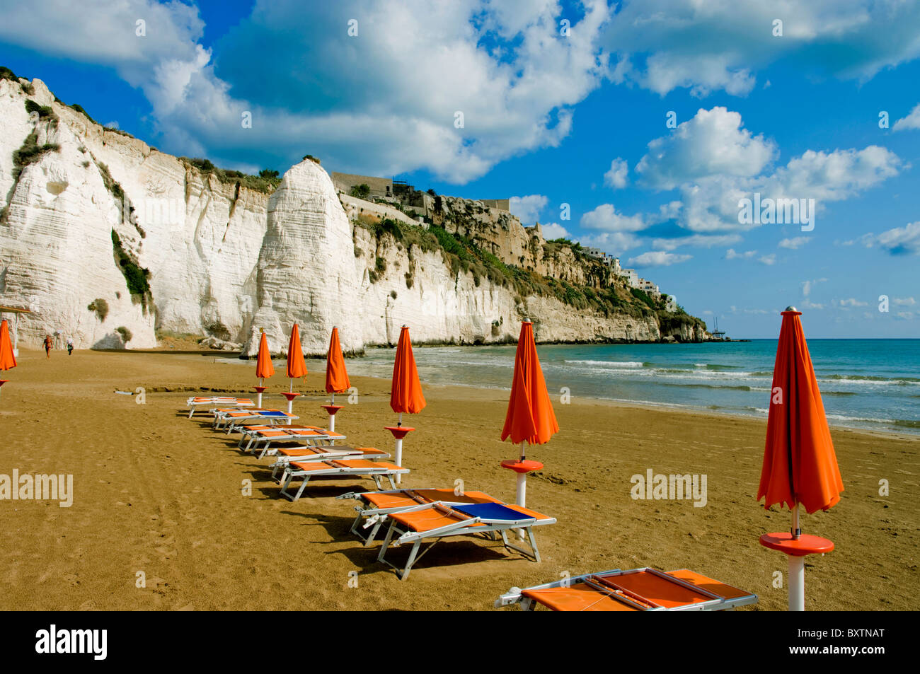 Italia Puglia mare del Gargano Vieste Spiaggia Mare Adriatico Foto Stock