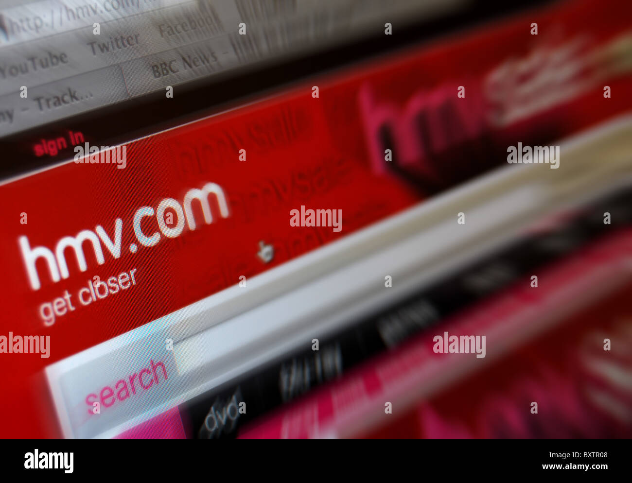 Illustrazione della foto del sito web HMV.com Foto Stock
