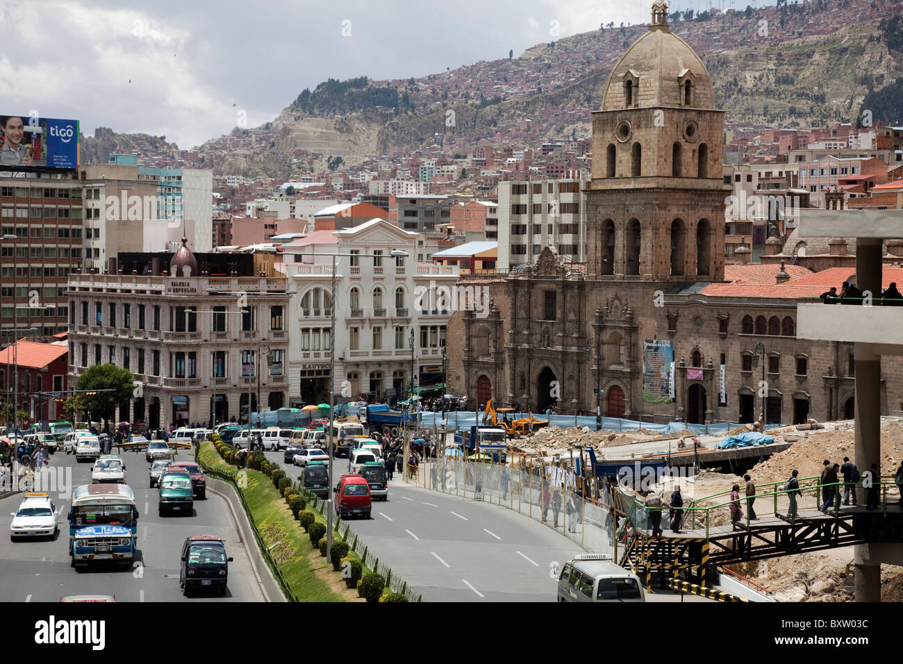 La Iglesia de San Francisco, la chiesa di San Francisco, Sagarnaga, La Paz, Bolivia, Sud America. Foto Stock