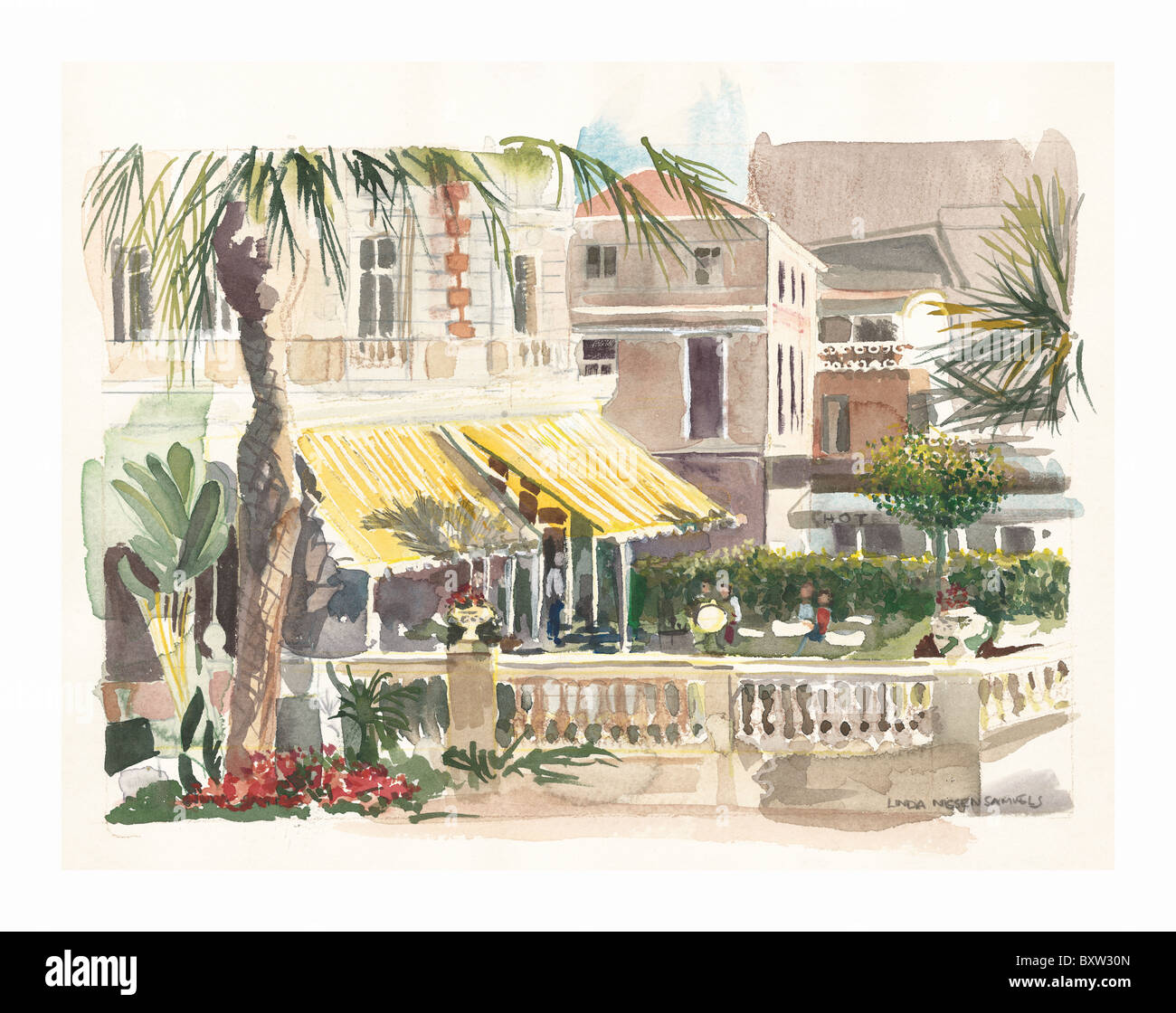 Ristorante Terrazza del Carlton Hotel, La Croisette, Cannes, Alpes Maritimes, Francia Foto Stock