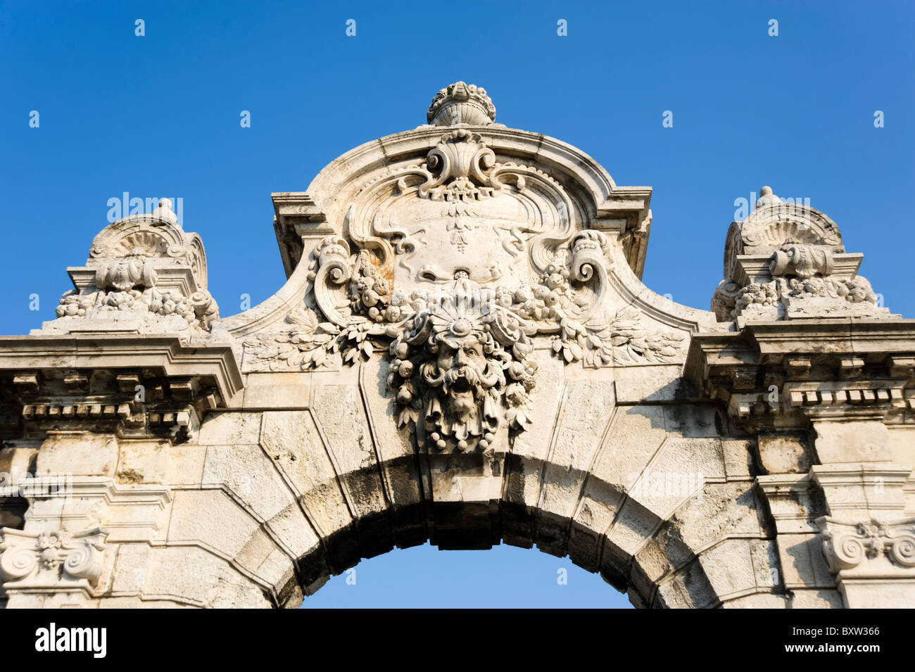 Il Castello di Buda Corvinus Gate, Budapest, Ungheria Foto Stock