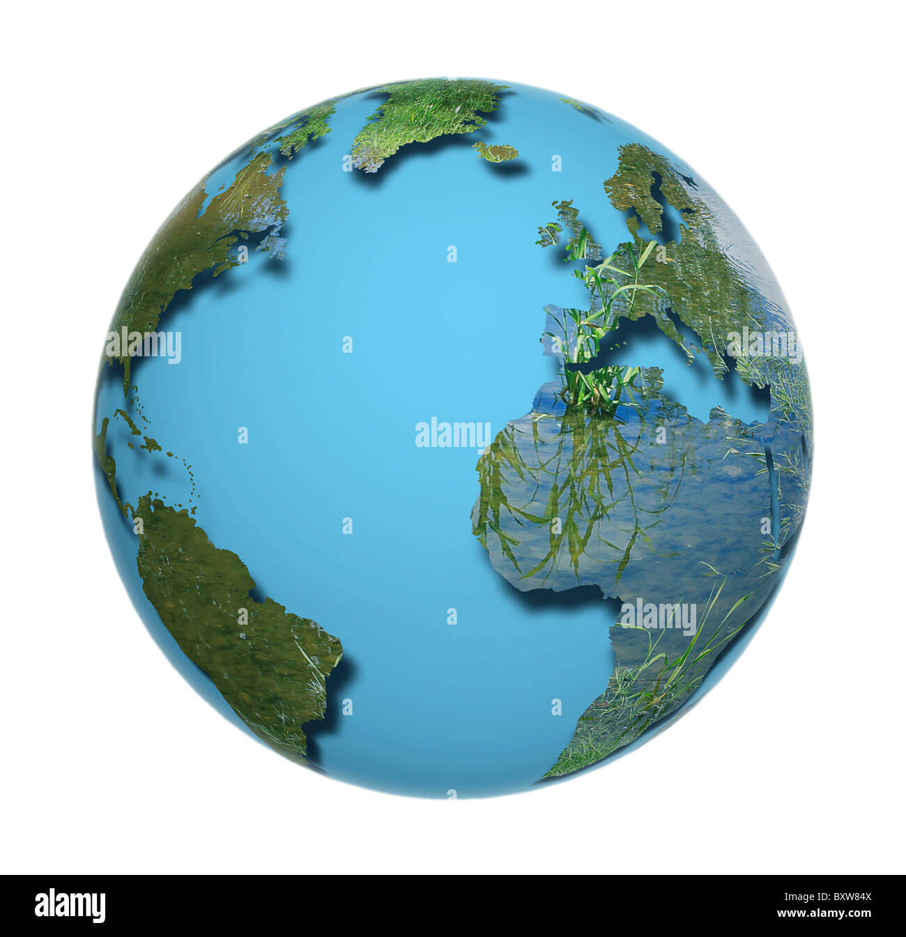 Il pianeta terra con tutti i continenti e paesi del mondo in rilievo Foto Stock