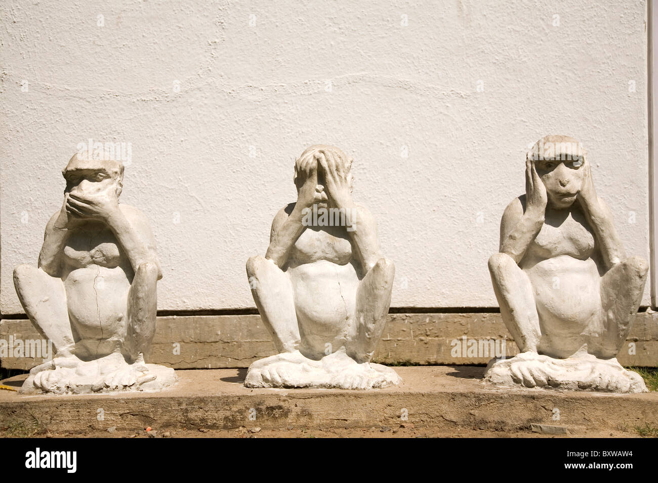 Monkey Statue del Sabarmati Ashram (noto anche come Gandhi o Satyagraha o Harijan Ashram) in Ahmedabad, Gujarat, India. Foto Stock