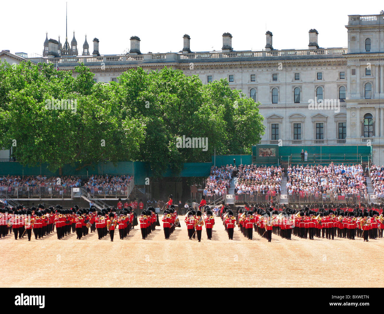 Troopng il colore,tradizionale , Londra,Uk,inglese evento annuale nella sfilata delle Guardie a Cavallo. Foto Stock