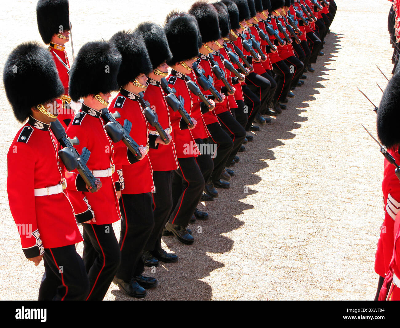 Troopng il colore,tradizionale , Londra,Uk,inglese evento annuale nella sfilata delle Guardie a Cavallo. Foto Stock