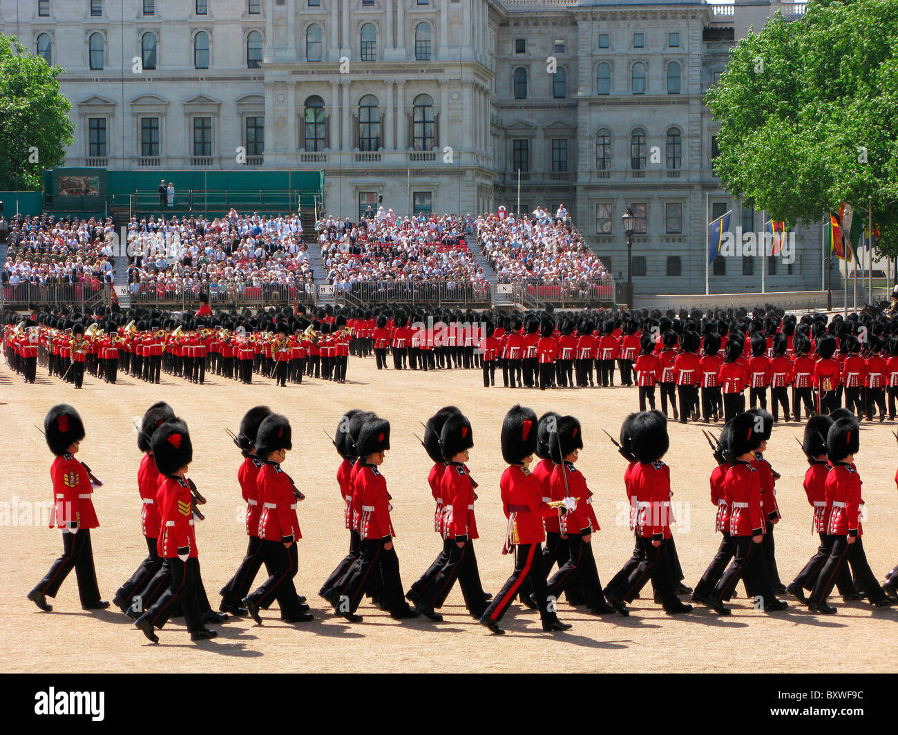 Troopng il colore,tradizionale , Londra,Uk,inglese evento annuale nella sfilata delle Guardie a Cavallo. Foto Stock