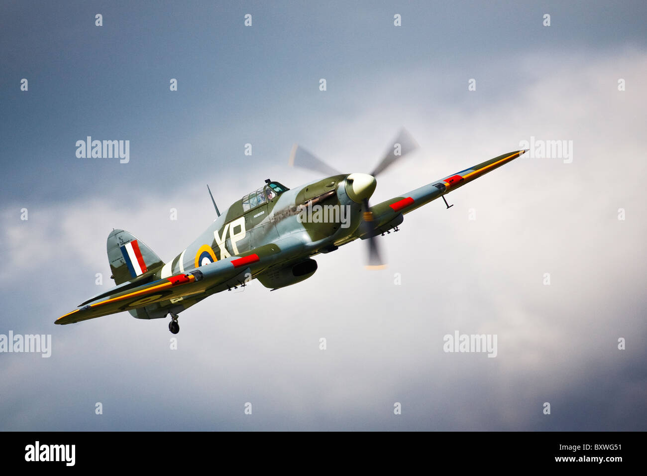 Hawker Hurricane 2B, le ali e le ruote Dunsfold display 2010 Foto Stock