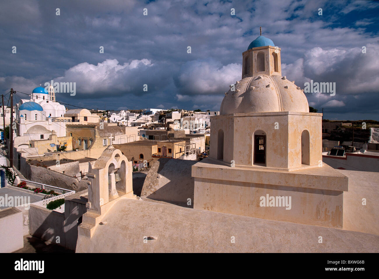 Chiesa di Agios Demetrio in Grecia MESSARIA, SANTORINI (Santorini), Grecia Foto Stock